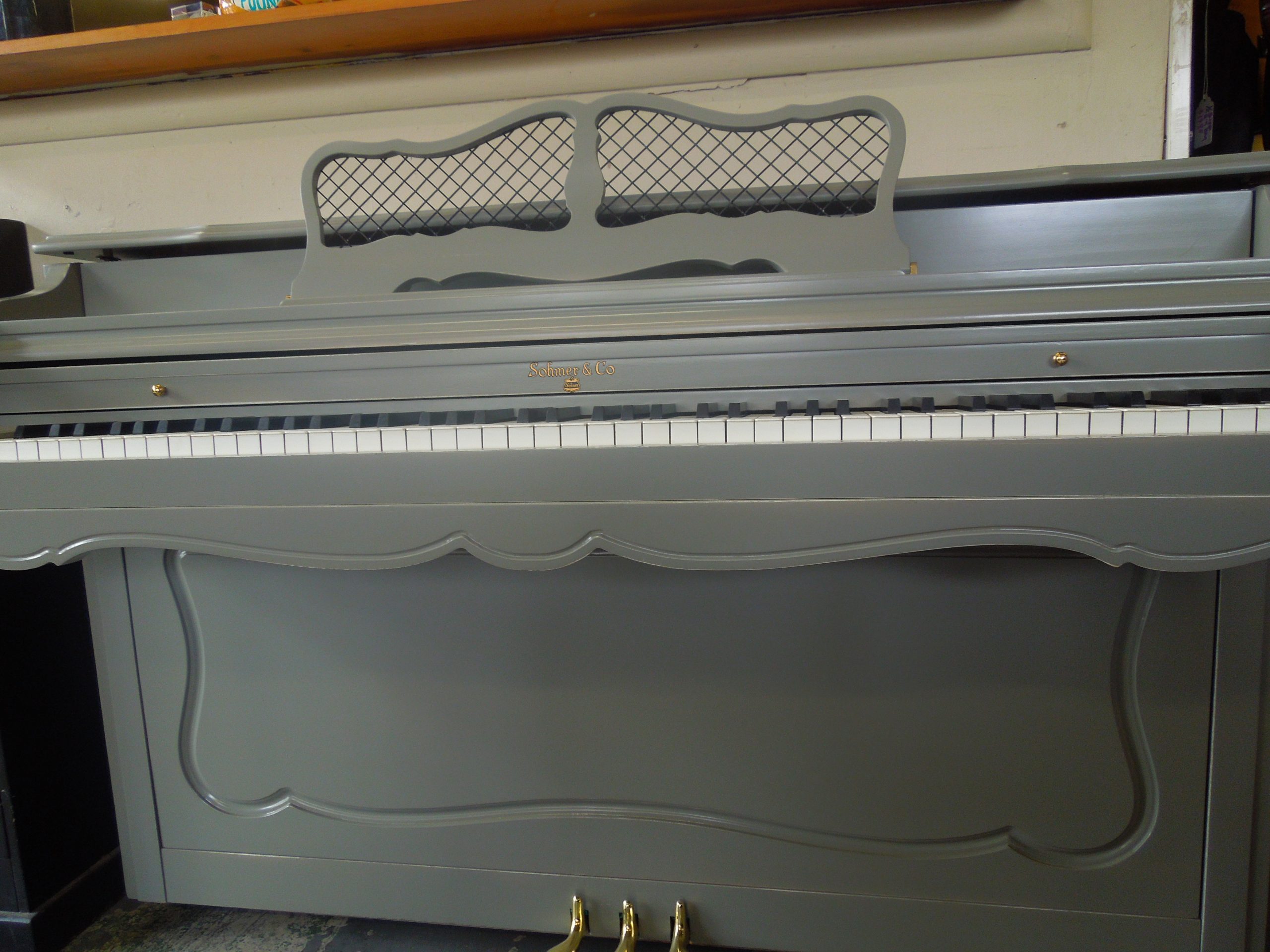 Sohmer Spinet in Vintage Grey #2596 (Refinished) - Image 5