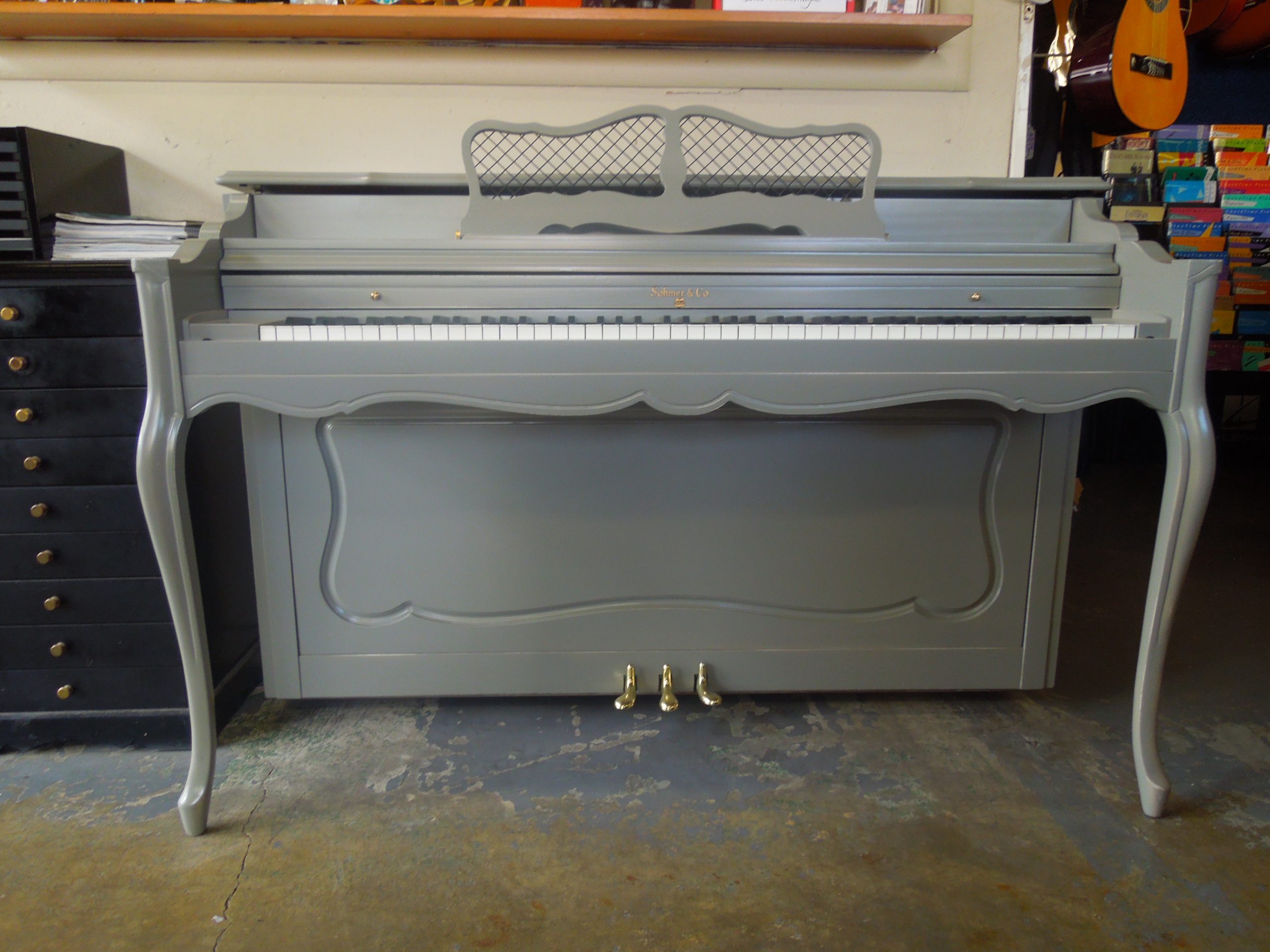 Sohmer Spinet in Vintage Grey #2596 (Refinished)