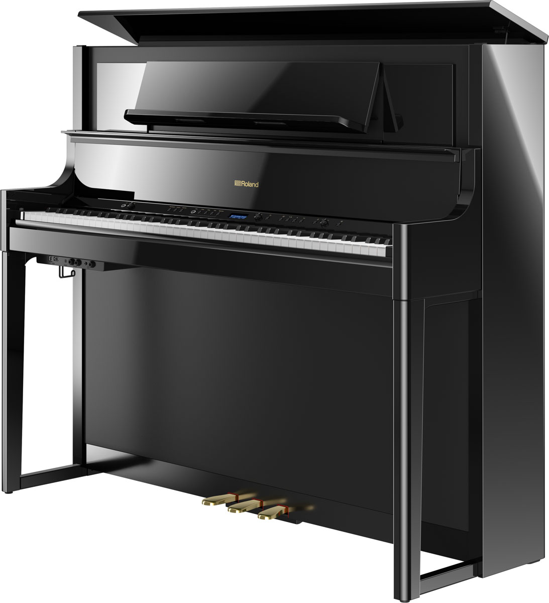 Roland HP704 Digital Upright Piano - Polished Ebony Finish