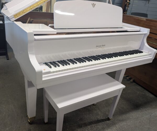 George Steck Grand Piano in Polished White - Image 2