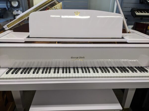 George Steck Grand Piano in Polished White - Image 7