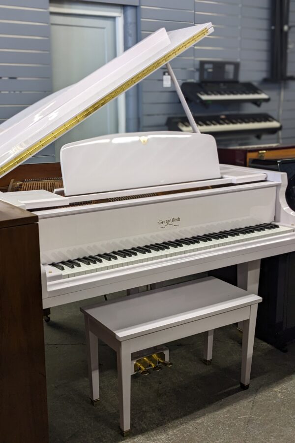George Steck Grand Piano in Polished White - Image 6