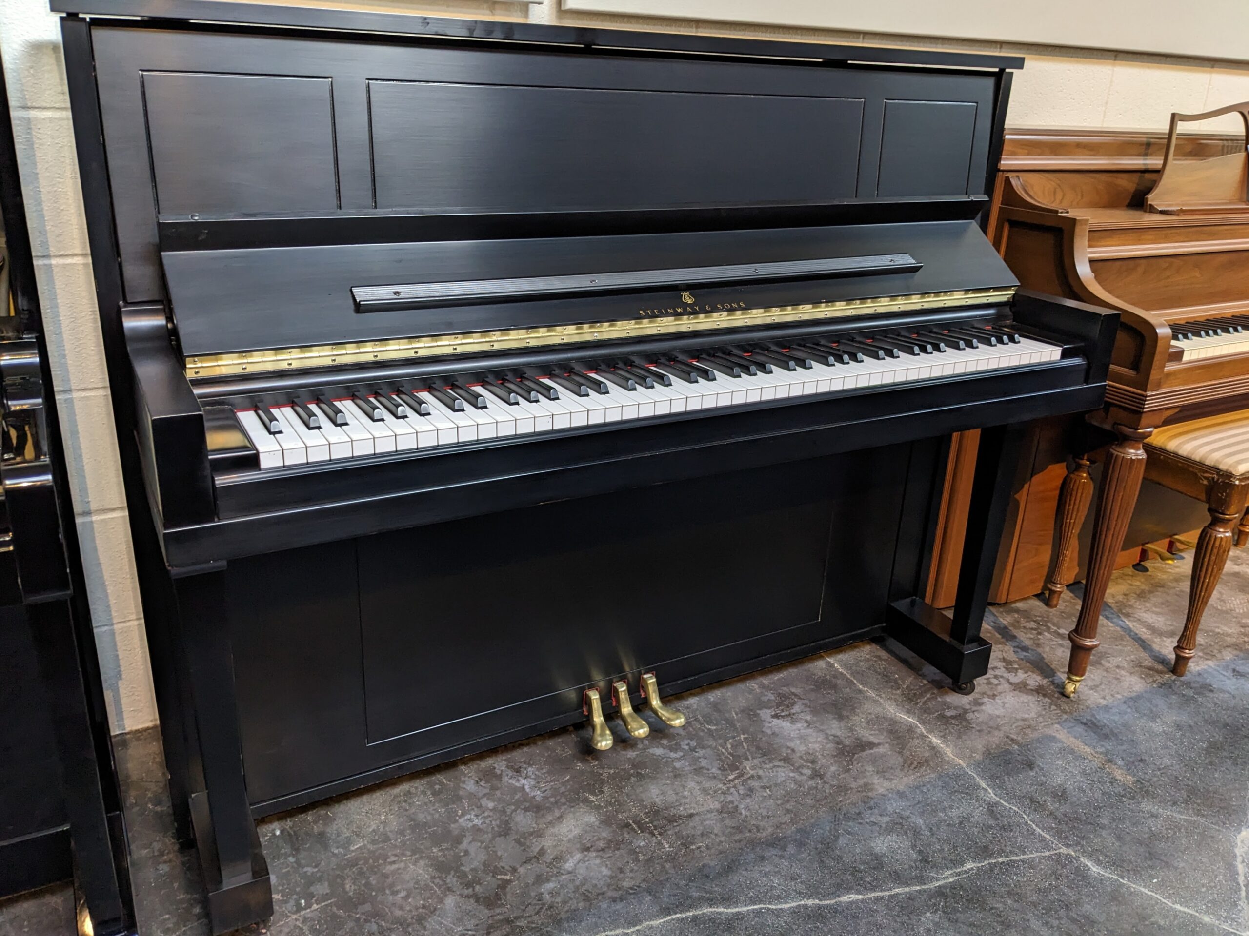 Steinway Upright Model #45 in Satin Ebony # 507504 - Image 5